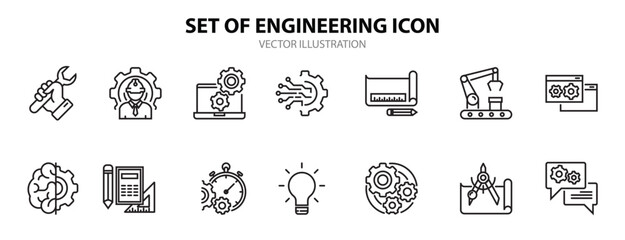 Simple Set of Engineering icon, Related Vector Line Icons