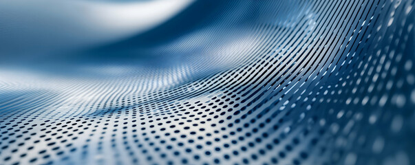 Abstract blue wave pattern with dotted texture creating a dynamic visual effect.