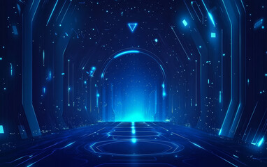 Obraz premium abstract blue technology background