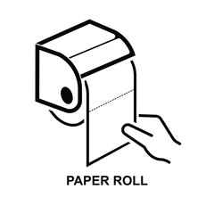 Paper roll icon isolated on background vector illustration.