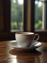 Obraz premium A cup of coffee adds warmth to the cozy room.
