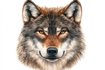 Fototapeta premium Watercolor Portrait of a Wolf