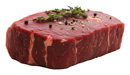 Fototapeta premium Fresh raw steak with herbs and spices