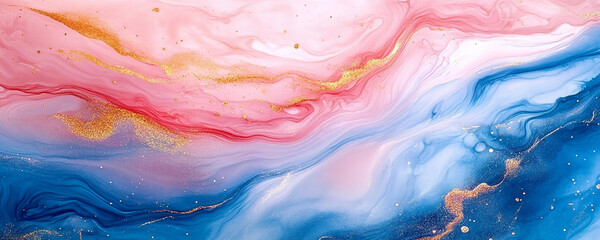 Abstract Vibrant Colorful Marble Waves Acrylic Background.