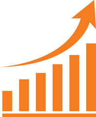 Yellow Graph chart bar vector 