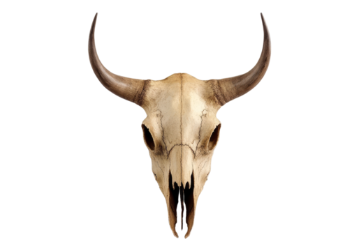 Bull skull .Transparent background .Isolated PNG