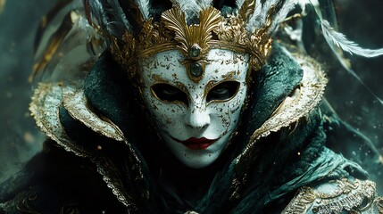 Mysterious Venetian Mask: Fantasy Portrait