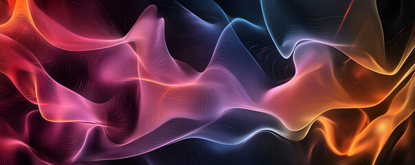 Obraz premium Abstract flowing waves of color in vibrant shades of pink, purple, and orange.