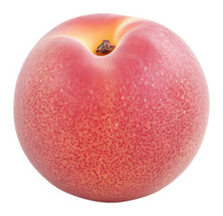 Fototapeta premium Ripe peach close-up on white background, healthy food and summer fruit concept