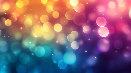Obraz premium Vibrant bokeh background with colorful lights and a gradient effect in a soft focus arrangement