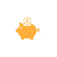 Piggy bank icon symbol shape. Money dollar saving logo sign silhouette. Vector illustration image. Isolated on white background.