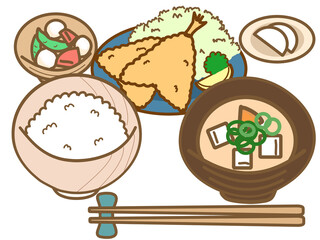 和食、人気のアジフライを味わう