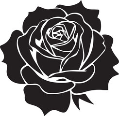 Rose flower silhouette vector