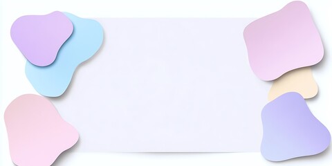 Abstract Pastel Shapes Frame White Background