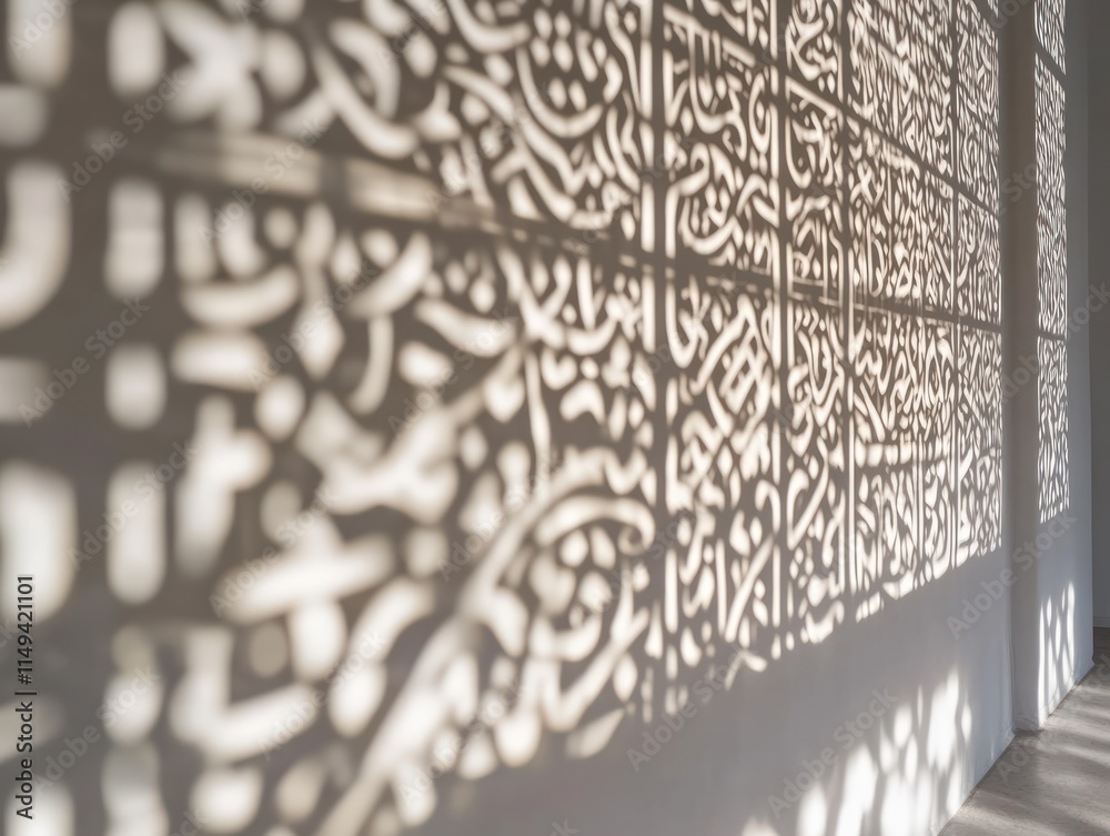 Poster Light and shadow from patterned wall.