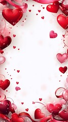Elegant Heart and Ribbon Frame Design for Romantic Presentation