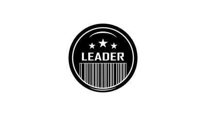 leader stamp, black isolated silhouette