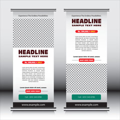 Business Roll Up Set. Standee Design. Banner Template, Abstract Blue Geometric Triangle Background vector, flyer, presentation, leaflet, j-flag, x-stand, x-banner, exhibition display