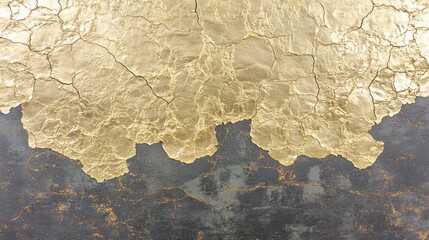 Fototapeta premium Abstract Gold Crackle Texture on Dark Background Elegant Luxury Design