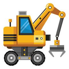 vector mechanical loader on white background