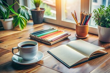 Open Book, Design Sketches & Coffee: Creative Workspace Inspiration