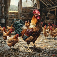 Photo of Roosters and Hens