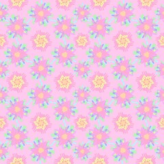 The design of a cute-colored flower background.