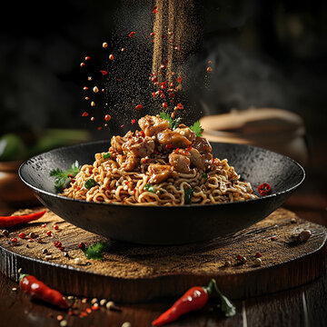 Delicious Chopsuey, Professional Food Photography with Studio Background for Advertising