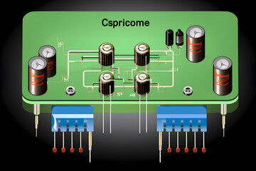 Detailed Schematic Diagram of a Common Base Amplifier Circuit in Electronics