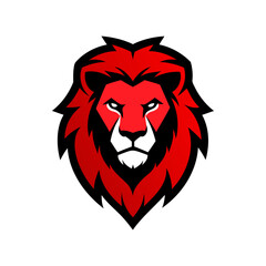 Lion Head Logo Mascot Design on white background