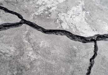 ひび割れたコンクリートの表面とその質感についての詳細な観察