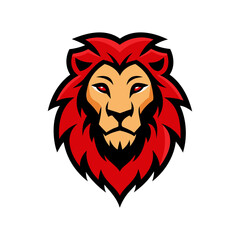 Lion Head Logo Mascot Design on white background