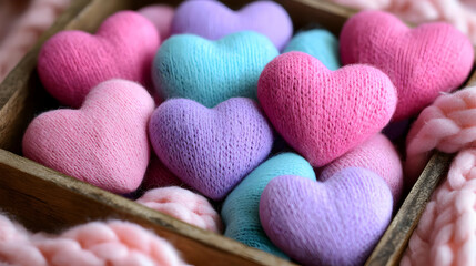 Obraz premium Pastel Yarn Heart Illustration
