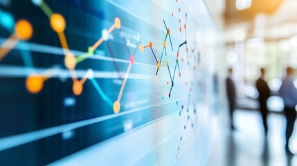 Fototapeta premium Abstract Colorful Data Visualization Graph Chart on Screen