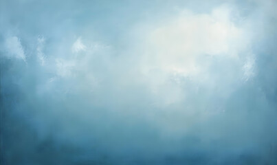 Obraz premium A serene abstract painting with soft blue hues and ethereal clouds.