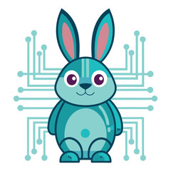rabbit illustration cute simple thick
