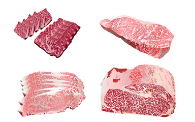 各種牛肉樣式插圖