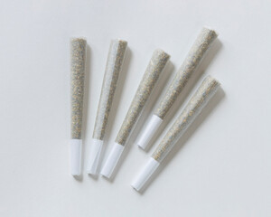 Marijuana Cannabis joints on white background