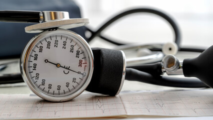 Blood pressure monitor for measuring blood pressure on the table