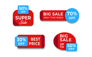 Multiple discount icon vectors, icon set