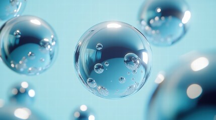 Abstract Blue Bubbles