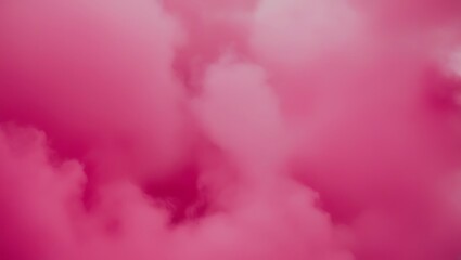 Fototapeta premium Pink fluffy clouds in a vibrant sky are suitable for dreamy backgrounds, romantic concepts, travel destinations, and colorful nature themes.