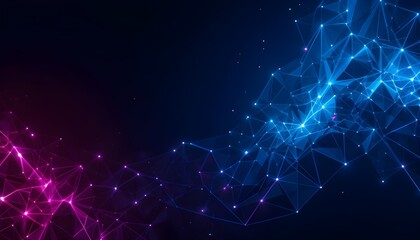 Vibrant Neon Pink and Blue Frame with Glowing Gridlines on a Dark Brick Wall Background 