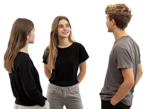 PNG Group of young people person conversation background.