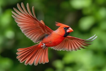 Northern Cardinal in Flight