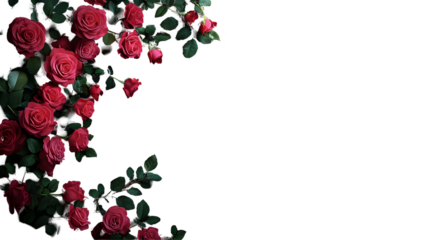 Red Roses Isolated on Dark Wooden Background