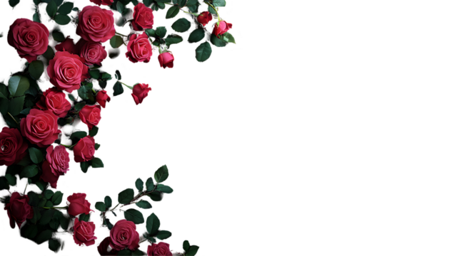 Red Roses Isolated on Dark Wooden Background