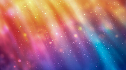 Obraz premium Vibrant rainbow light beams with sparkling bokeh and abstract colorful background