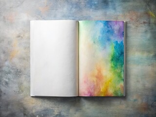 Abstract White Watercolor Paper Background, Grey Wall Texture, Blank Sheet, Recycled Paper, Scrapbook, Cardboard Note, Clean, Light, Old Grain, Rough Texture,  Book Background