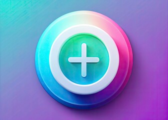 Fototapeta premium Aerial Photography UI Line Button Plus: Top-Down View, Clean Design, Simple Interface, Add Button, Positive Symbol, Elevated Perspective